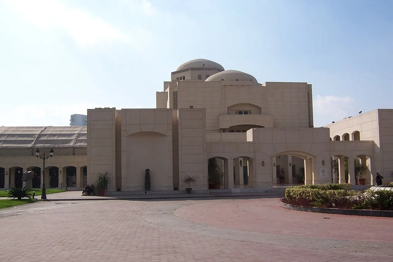 Low sand-coloured buildings of the Cairo Opera House grounds