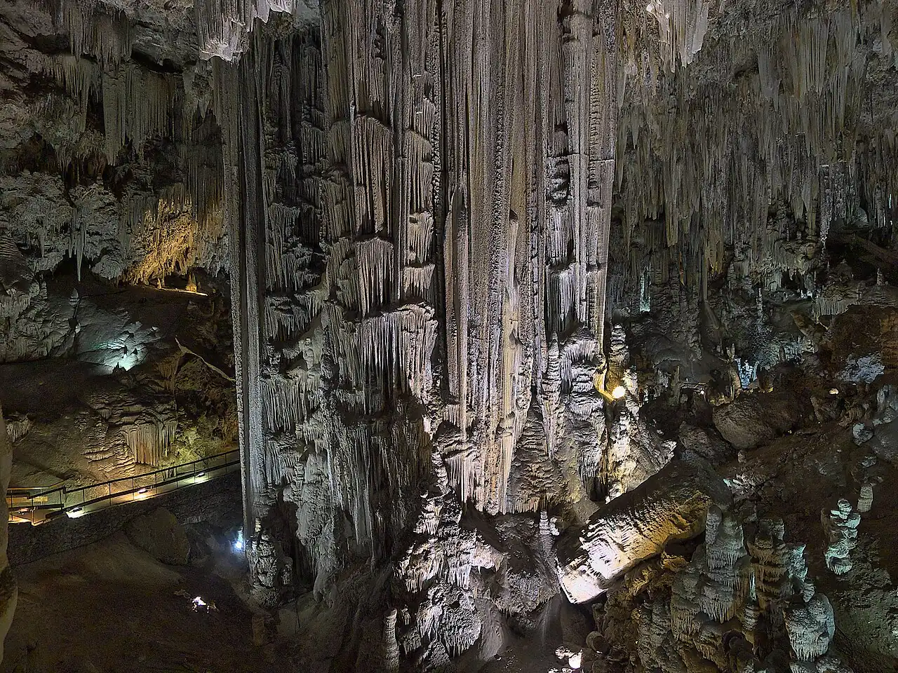 Towering columns in the cave