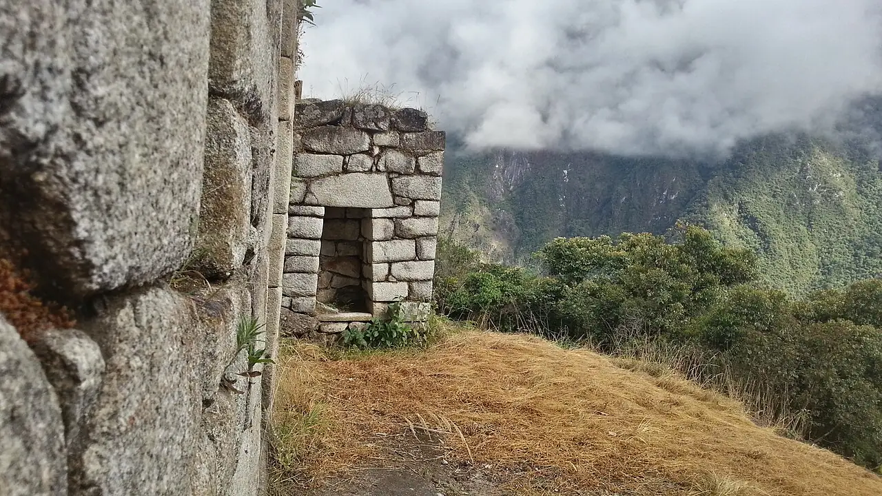 Weathered stone ruins on a mountainside