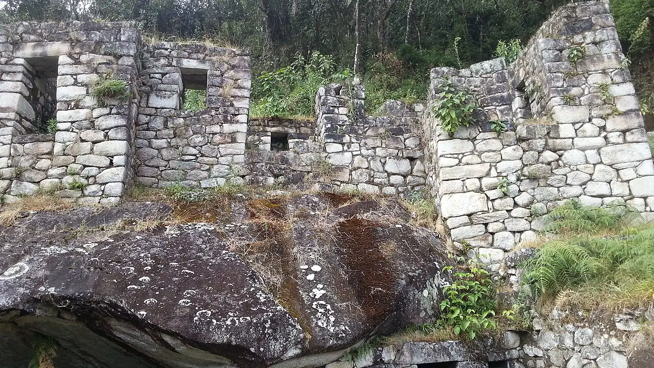 Tumbled stone walls in the ruins