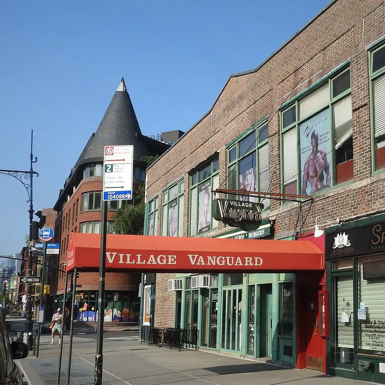 The red awning of the Village Vanguard on Seventh Avenue South